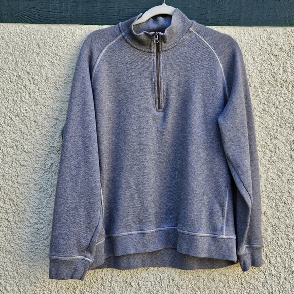 LL Bean gray traditional fit quarter zip sweatshirt large regular - Picture 1 of 4